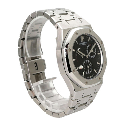 Audemars Piguet Royal Oak Dual Time 26120ST.OO.1220ST.03 Edelstahlarmband und schwarzes Zifferblatt, Automatik