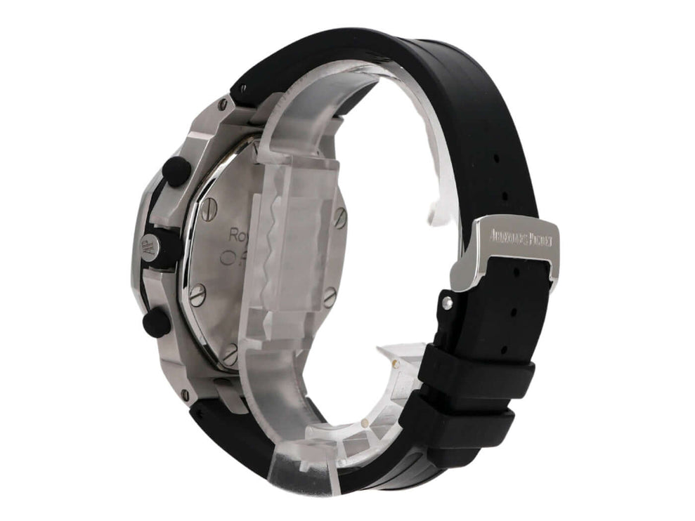 Audemars Piguet Royal Oak Offshore Chronograph Panda 26170ST.OO.D101CR.02, Edelstahlgehäuse und schwarzes Kautschukband.