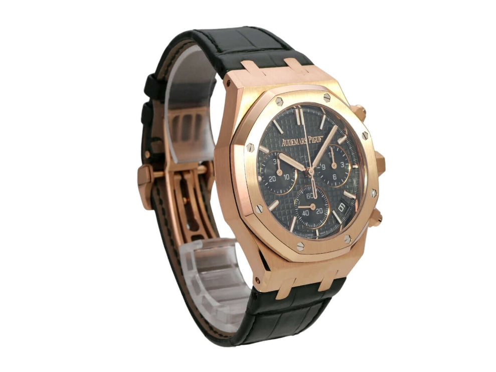Audemars Piguet Royal Oak Chronograph 26240OR.OO.D404CR.02 mit Roségold-Gehäuse und grünem Lederband