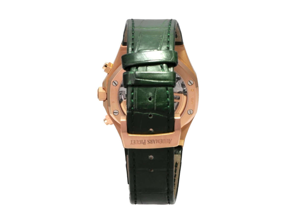 Audemars Piguet Royal Oak Chronograph 26240OR.OO.D404CR.02 mit grünem Lederband und Roségold-Gehäuse