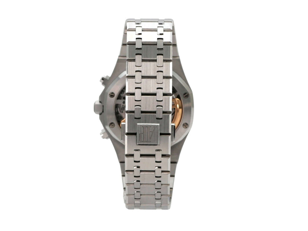 Audemars Piguet Royal Oak Chronograph 26240ST.OO.1320ST.05 Edelstahlarmband von hinten dargestellt.