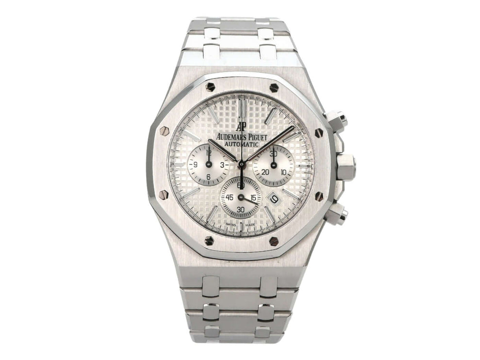 Audemars Piguet Royal Oak Chronograph 26320ST.OO.1220ST.02 in Edelstahl mit silberfarbenem Zifferblatt.