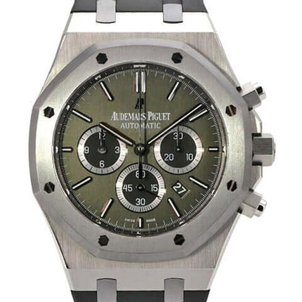 Audemars Piguet Royal Oak Chronograph 26325TS.OO.D005CR.01 Leo Messi mit grünem Zifferblatt und schwarzem Kautschukband.