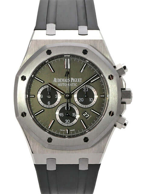 Audemars Piguet Royal Oak Chronograph 26325TS.OO.D005CR.01 Leo Messi mit grünem Zifferblatt und schwarzem Kautschukband.