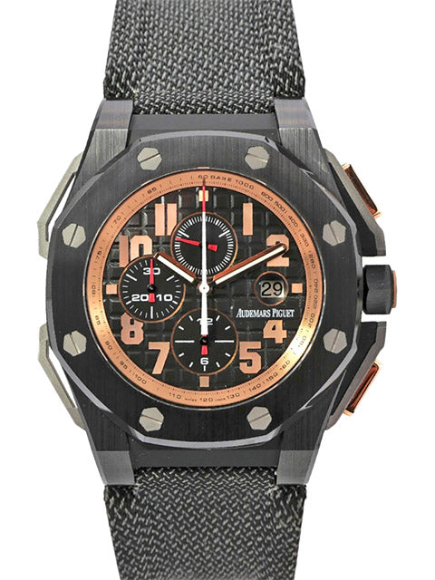 Audemars Piguet Royal Oak Offshore Chronograph Legacy 26378IO.OO.A001KE.01 mit Keramik- und Roségold-Design.