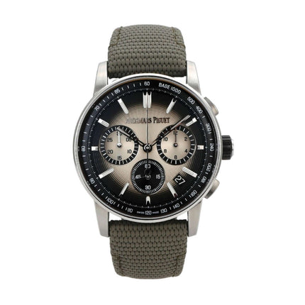 Audemars Piguet Code 11.59 Chronograph 26393QT.OO.A064KB.01 mit beigem rauchigem Zifferblatt und grünem Armband