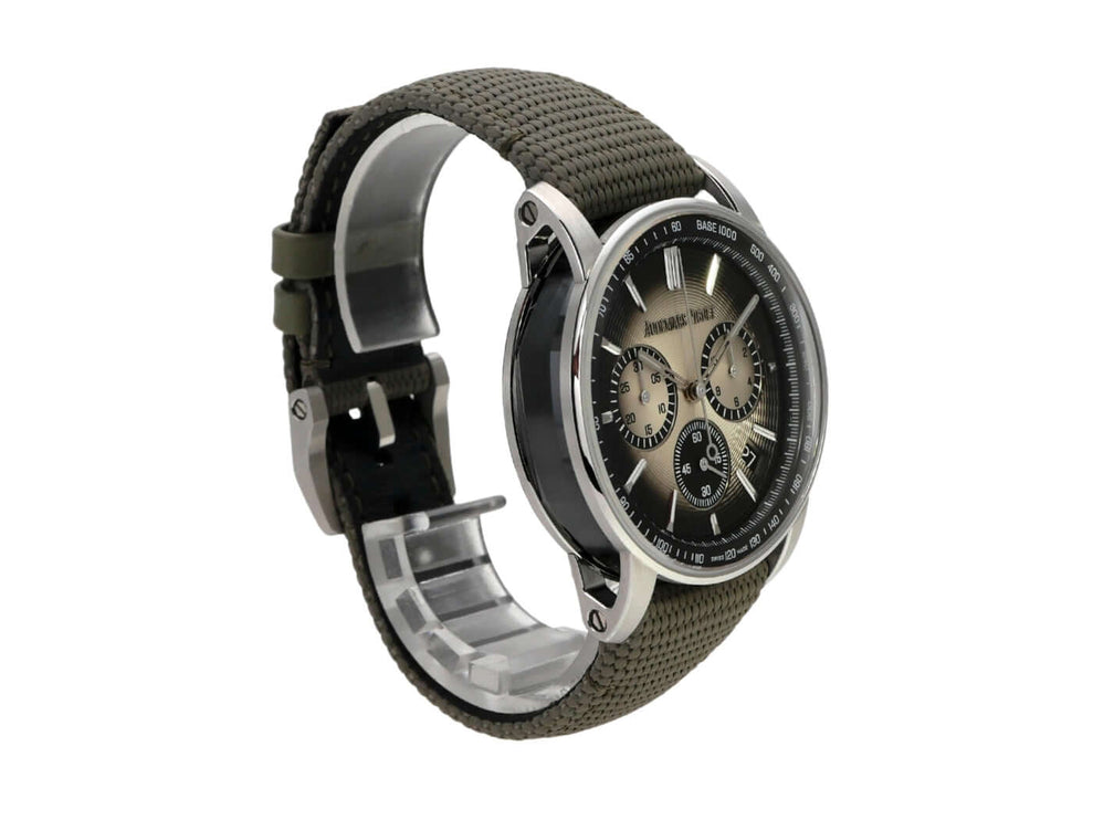 Audemars Piguet Code 11.59 Chronograph 26393QT.OO.A064KB.01 mit grünem Armband und smokey Zifferblatt.