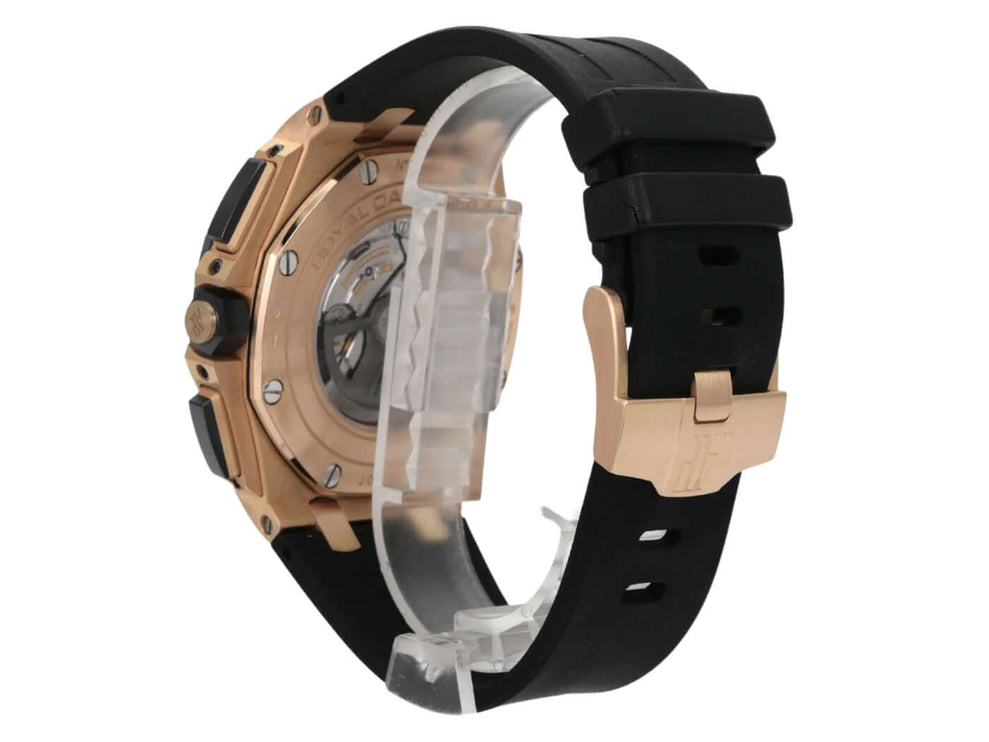 Audemars Piguet Royal Oak Offshore Rosegold 26401RO.OO.A002CA.01 mit schwarzem Kautschukband und Roségoldgehäuse