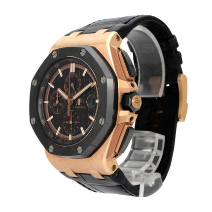 Audemars Piguet Royal Oak Offshore 26401RO.OO.A002CA.02, 18 kt Roségold, Keramiklünette, schwarzes Zifferblatt