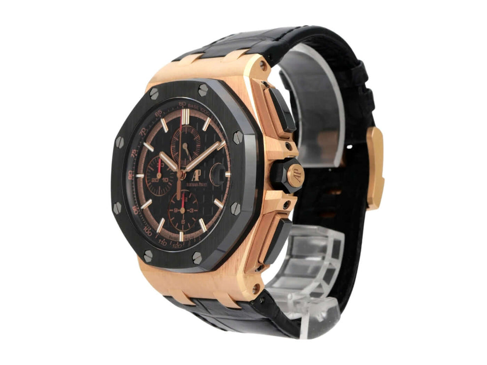 Audemars Piguet Royal Oak Offshore 26401RO.OO.A002CA.02, 18 kt Roségold, Keramiklünette, schwarzes Zifferblatt