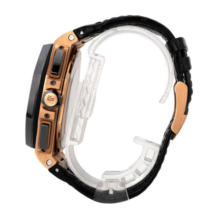 Audemars Piguet Royal Oak Offshore 26401RO.OO.A002CA.02 aus Roségold mit schwarzem Lederband, Seitenansicht