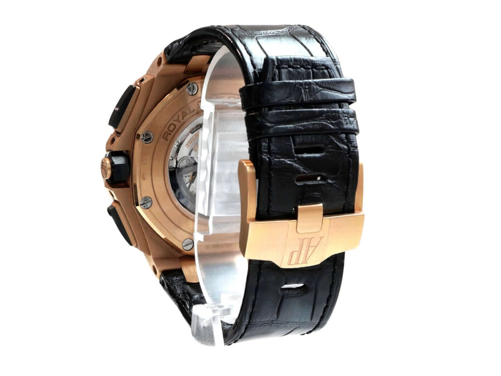 Audemars Piguet Royal Oak Offshore 26401RO.OO.A002CA.02 mit schwarzem Lederband und Roségold-Gehäuse