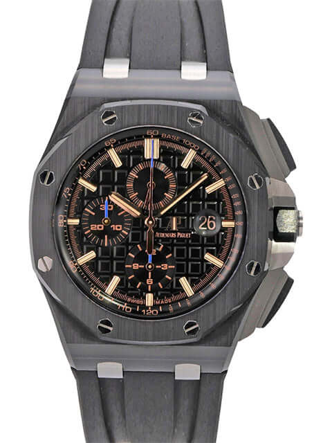 Audemars Piguet Royal Oak Offshore Chronograph 26405CE.OO.A002CA.02 mit Keramikgehäuse und schwarzem Zifferblatt.