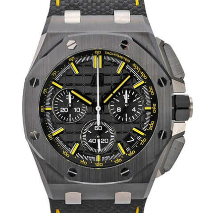 Audemars Piguet Royal Oak Offshore Chronograph 26420CE.OO.A005VE.01 mit schwarzem Zifferblatt und gelben Akzenten