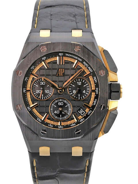 Audemars Piguet Royal Oak Offshore Chronograph 26420CE.OO.A127CR.01 mit Keramikgehäuse und Gelbgold-Details.