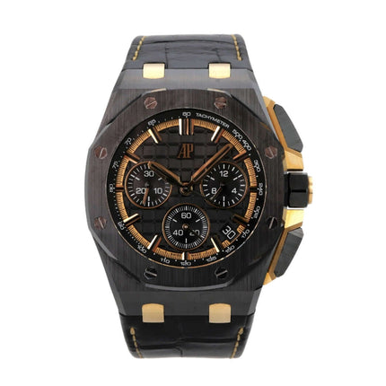 Audemars Piguet Royal Oak Offshore Chronograph 26420CE.OO.A127CR.01 mit schwarzem Zifferblatt und Keramikgehäuse.