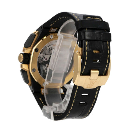 Audemars Piguet Royal Oak Offshore Chronograph 26420CE.OO.A127CR.01 Uhr mit Keramik und Gelbgold, schwarzem Lederband.