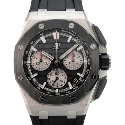 Audemars Piguet Royal Oak Offshore Chronograph 26420SO.OO.A002CA.01: schwarzes Zifferblatt, Edelstahlgehäuse, Keramiklünette, Kautschukband