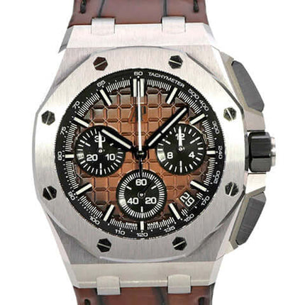 Audemars Piguet Royal Oak Offshore Chronograph 26420ST.OO.A828CR.01 mit braunem Lederband und bronzefarbenem Zifferblatt
