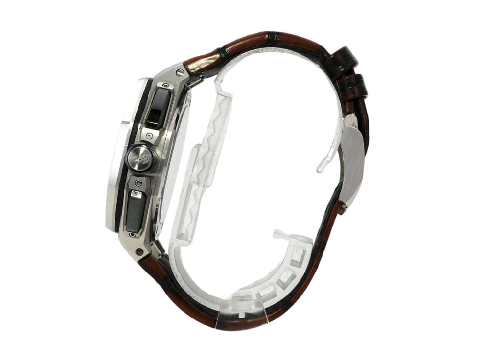 Audemars Piguet Royal Oak Offshore Chronograph 26420ST.OO.A828CR.01 Uhr mit braunem Lederband und Edelstahlgehäuse