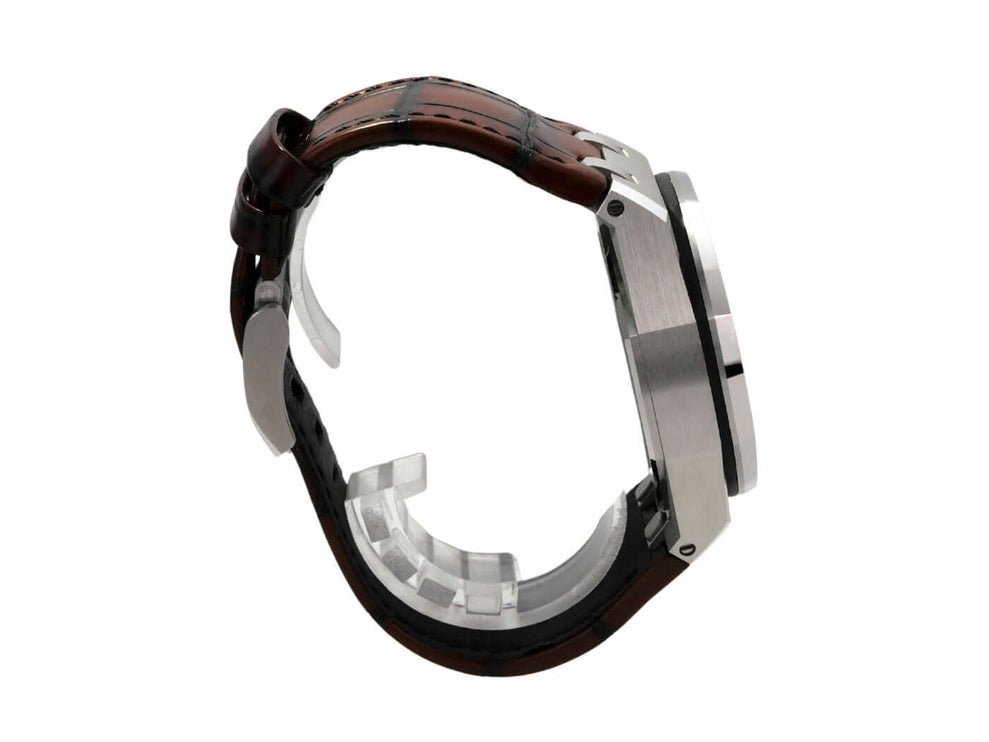 Audemars Piguet Royal Oak Offshore Chronograph 26420ST.OO.A828CR.01 seitliche Ansicht mit braunem Lederband