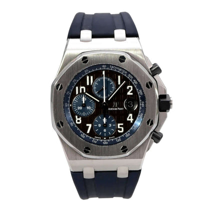 Audemars Piguet Royal Oak Offshore 26470ST.OO.A099CR.01 mit blauem Kautschukband und braunem Chronographenzifferblatt