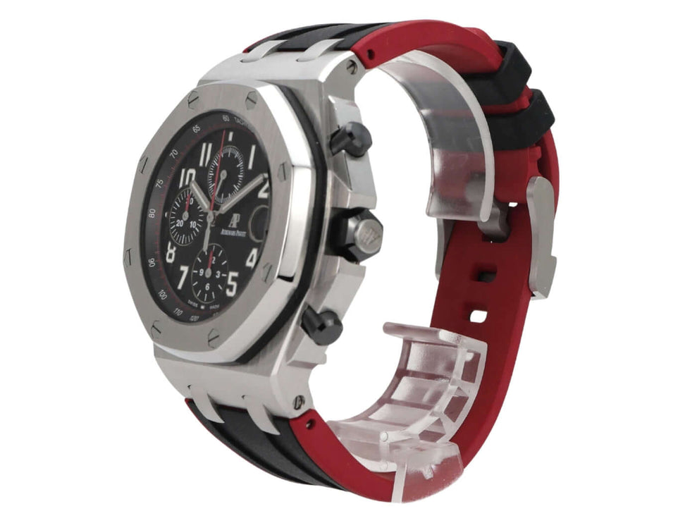 Audemars Piguet Royal Oak Offshore 26470ST.OO.A101CR.01 schwarzes Zifferblatt, Edelstahl, rotes Kautschukband