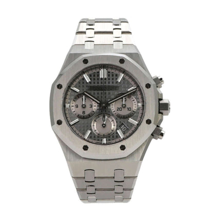 Audemars Piguet Royal Oak Chronograph mit Edelstahl-Gehäuse und grauem Zifferblatt, 38mm, automatisches Manufakturkaliber.