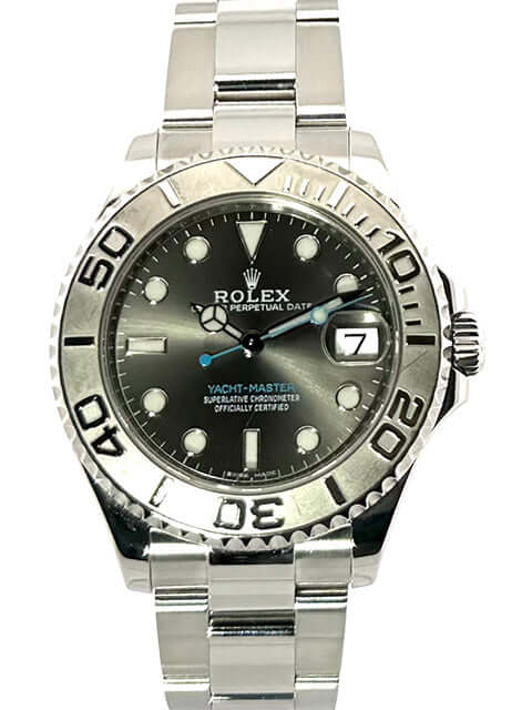 Rolex Yacht-Master 37 Edelstahl Platin 268622 Rhodium Uhr mit Oyster Armband und Leuchtindizes