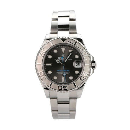 Rolex Yacht-Master 37 Edelstahl Platin 268622 Rhodium mit poliertem Gehäuse und Oyster Armband