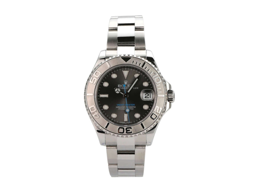 Rolex Yacht-Master 37 Edelstahl Platin 268622 Rhodium mit poliertem Gehäuse und Oyster Armband