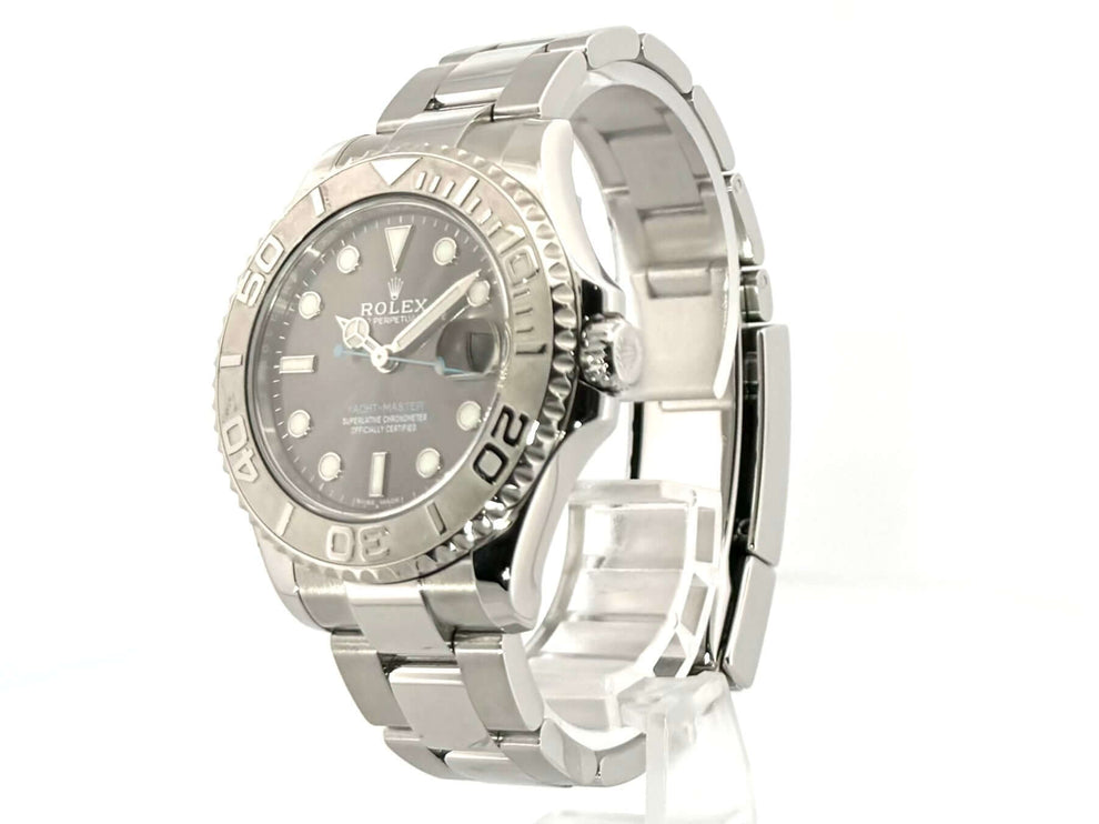 Rolex Yacht-Master 37 Edelstahl Platin 268622 Rhodium 2017, poliertes und satiniertes Edelstahl Gehäuse, 37 mm, Platin Lünette, Oyster Armband