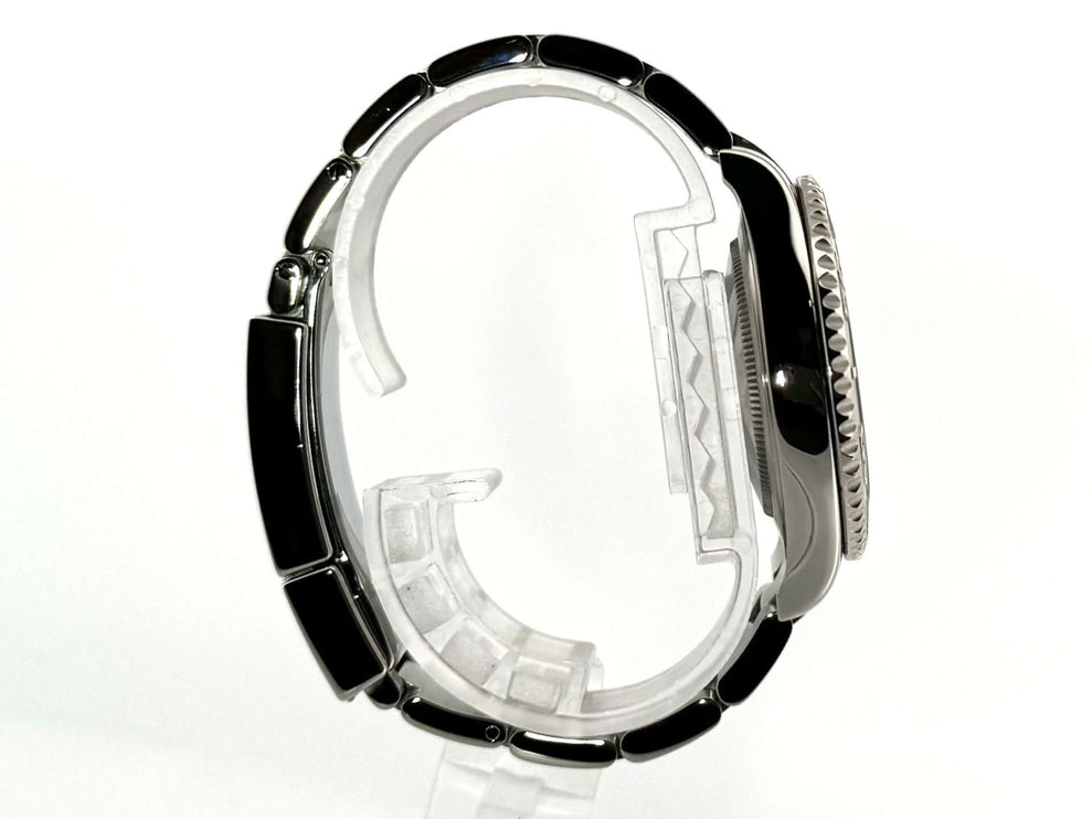 Rolex Yacht-Master 37 Edelstahl Platin 268622 Seitenansicht, Oyster Edelstahl Armband, Lünette Platin geriffelt, seitliches Profil