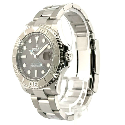 Rolex Yacht-Master 37 Edelstahl Platin 268622 Rhodium aus 2021, poliert-satiniert Edelstahlgehäuse, Platinlünette, Oyster Armband, Rhodium Zifferblatt