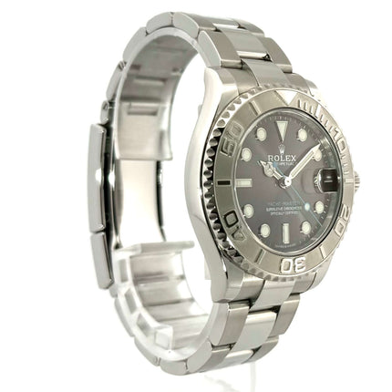 Rolex Yacht-Master 37 Edelstahl Platin 268622 Rhodium aus 2021 - Edelstahl-Gehäuse, Lünette aus Platin, Rhodium Zifferblatt, Oyster Armband