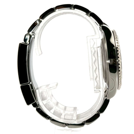 Rolex Yacht-Master 37 Edelstahl Platin 268622 Rhodium - seitliche Ansicht des Oyster Edelstahl Armbands mit Sicherheitsfaltschließe.