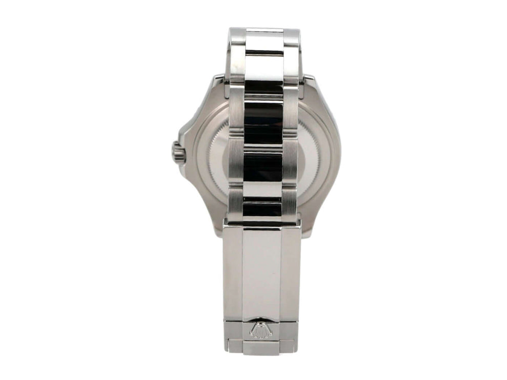 Rolex Yacht-Master 37 Edelstahl Platin 268622 Rhodium - Rückansicht des Uhrenarmbands mit Sicherheitsfaltschließe.