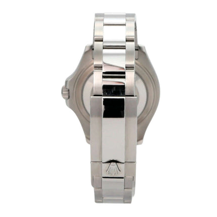 Rolex Yacht-Master 37 Edelstahl Platin 268622 Rhodium, seitliche Ansicht des Edelstahlarmbands