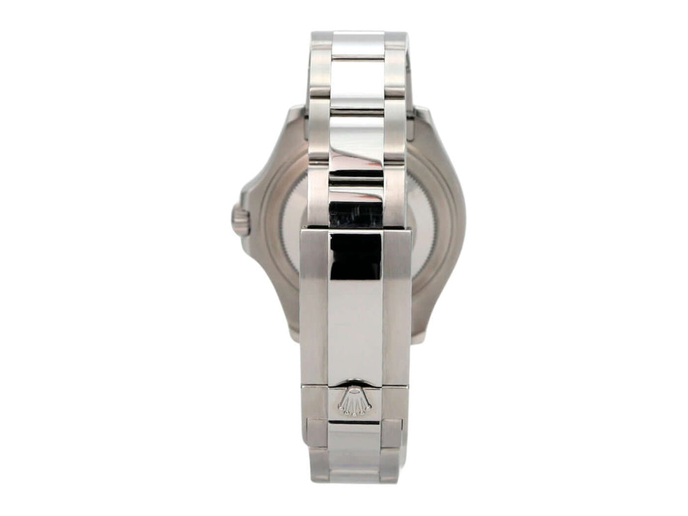 Rolex Yacht-Master 37 Edelstahl Platin 268622 Rhodium, seitliche Ansicht des Edelstahlarmbands