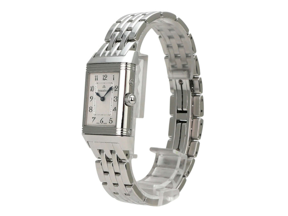 Jaeger-LeCoultre Reverso Duetto Duo 2698420 Edelstahl Uhr mit silberfarbenem Zifferblatt und Edelstahlband