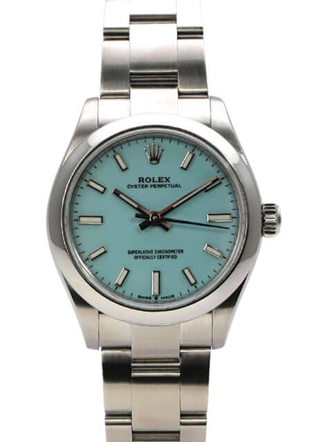 Rolex Oyster Perpetual 31 Ref. 277200 in Türkis Blau, Edelstahl Gehäuse, Automatik, 31 mm, sehr guter Zustand.