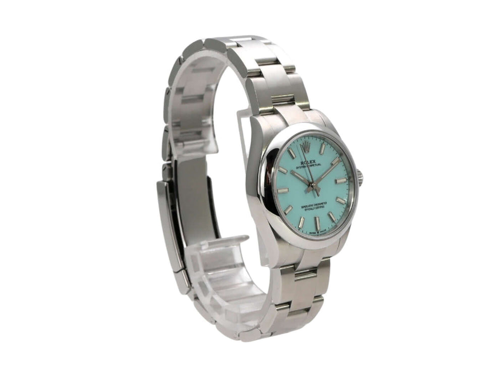 Rolex Oyster Perpetual 31 Ref. 277200 Türkis Blau, Edelstahl, 31 mm, Automatik, in sehr gutem Zustand.