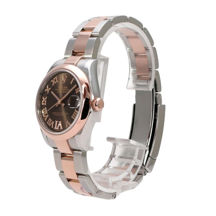 Rolex Datejust 31 Oystersteel Everose-Gold 278241 Choco R Diamant, schokoladenes Zifferblatt mit Diamanten