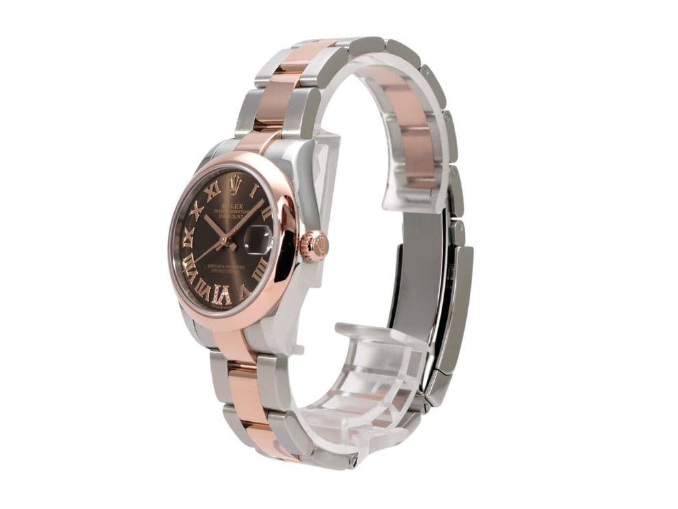 Rolex Datejust 31 Oystersteel Everose-Gold 278241 Choco R Diamant, schokoladenes Zifferblatt mit Diamanten