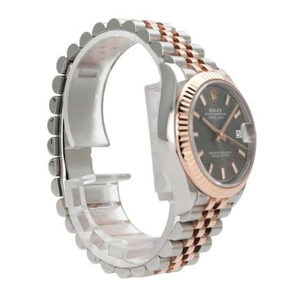 Rolex Datejust 31 aus Edelstahl und Everose-Gold, schiefergraues Zifferblatt, Jubile-Armband.