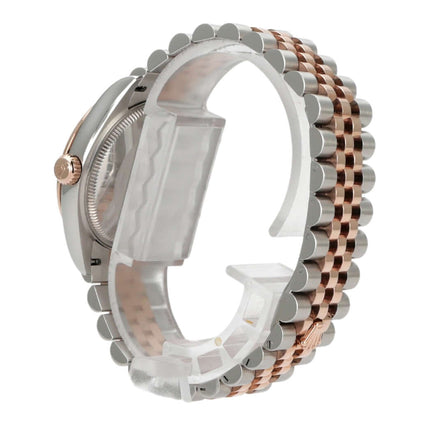 Rolex Datejust 31 Uhr mit Oystersteel und Everose-Gold Armband, schiefergraues Zifferblatt, elegantes Design.