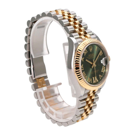 Rolex Datejust 31 Oystersteel Gelbgold 278273 Oliv R DIA Jubile-Band mit grünem Zifferblatt und römischen Ziffern