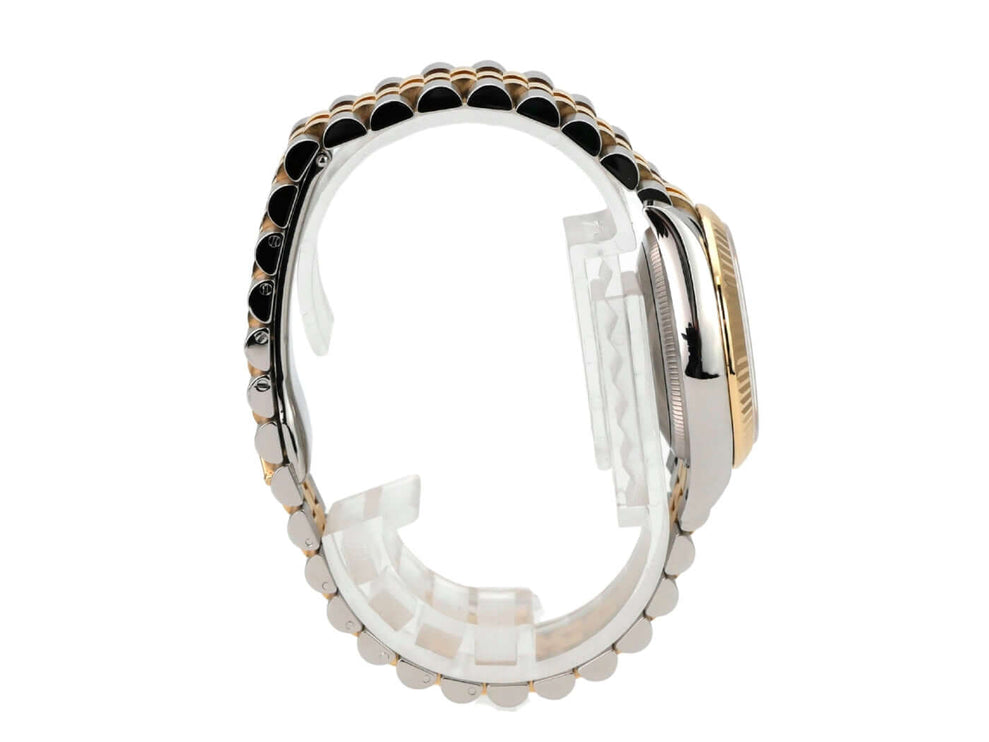 Rolex Datejust 31 Oystersteel Gelbgold 278273 Oliv R DIA Jubile-Band seitliche Ansicht des Armbands