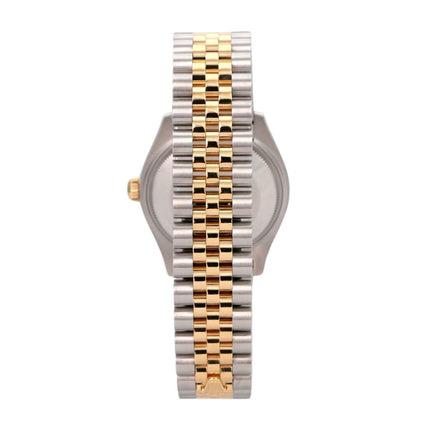 Rolex Datejust 31 Oystersteel Gelbgold 278273 Silber R DIA Jubile-Band seitliche Ansicht des Armbands