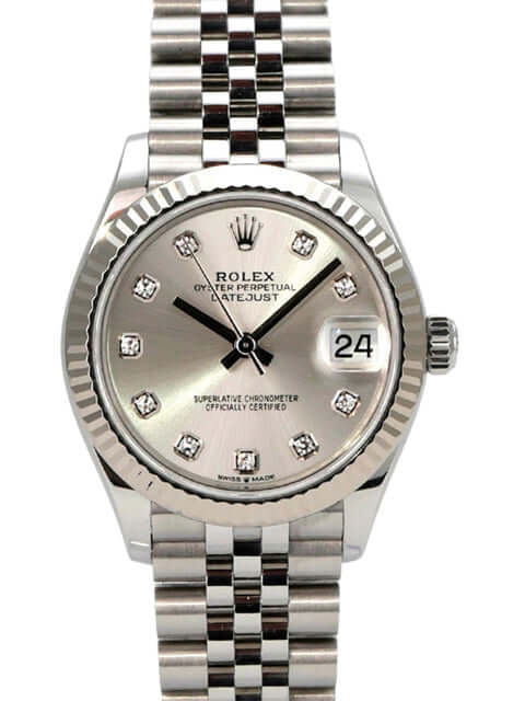 Rolex Oyster Datejust 31 278274 Silber Diamant Jubile-Band mit silberfarbenem Zifferblatt und Edelstahlarmband